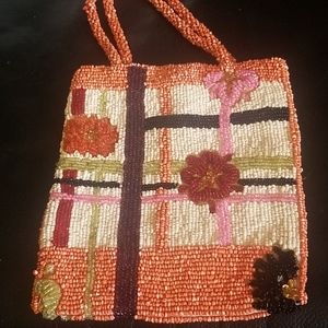 Vtg Hand Beaded Evening Bag